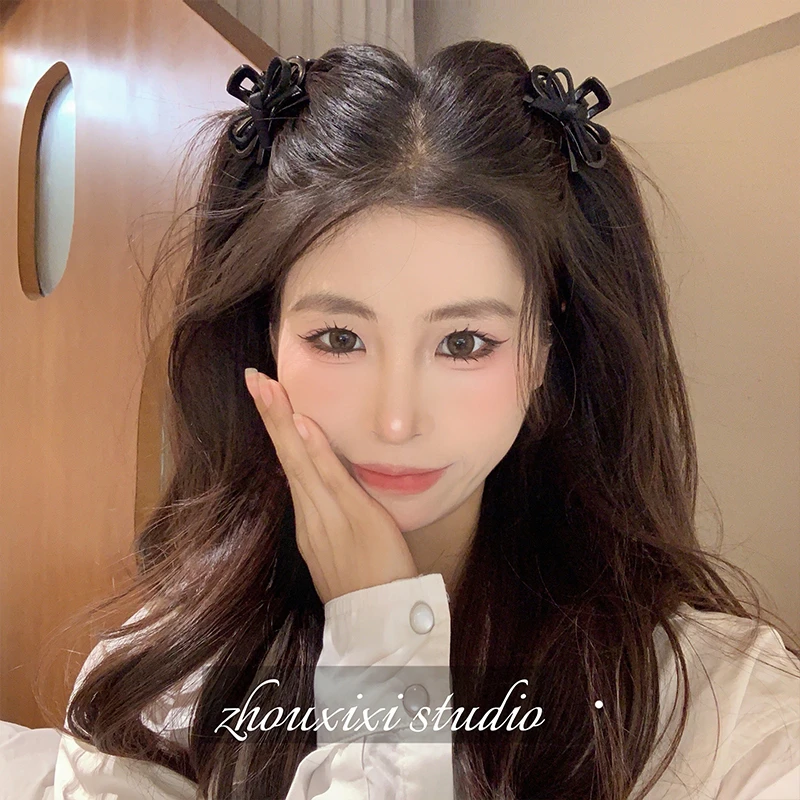 高质百搭蝴蝶结刘海发夹女前额甜美抓夹网红高颅顶夹子头饰女