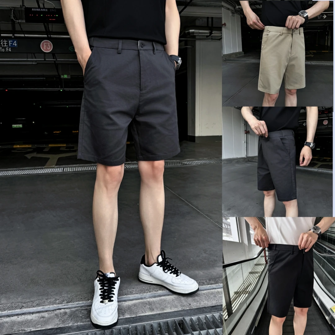 莱赛尔天丝2025新款短男士小直筒休闲夏季简约潮流五分裤百搭
