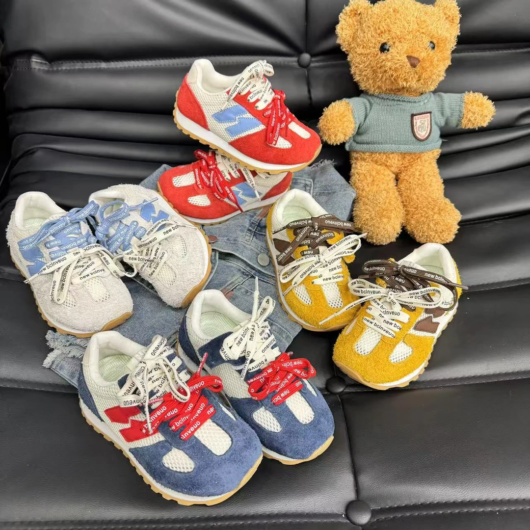 儿童夏季真皮时尚百搭镂空透网阿甘鞋 26029