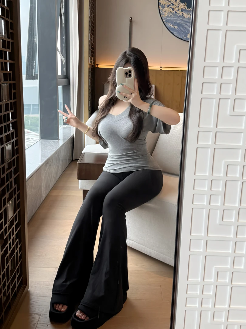 【张千慧】超模裤 高腰弹力加长阔腿瑜伽裤