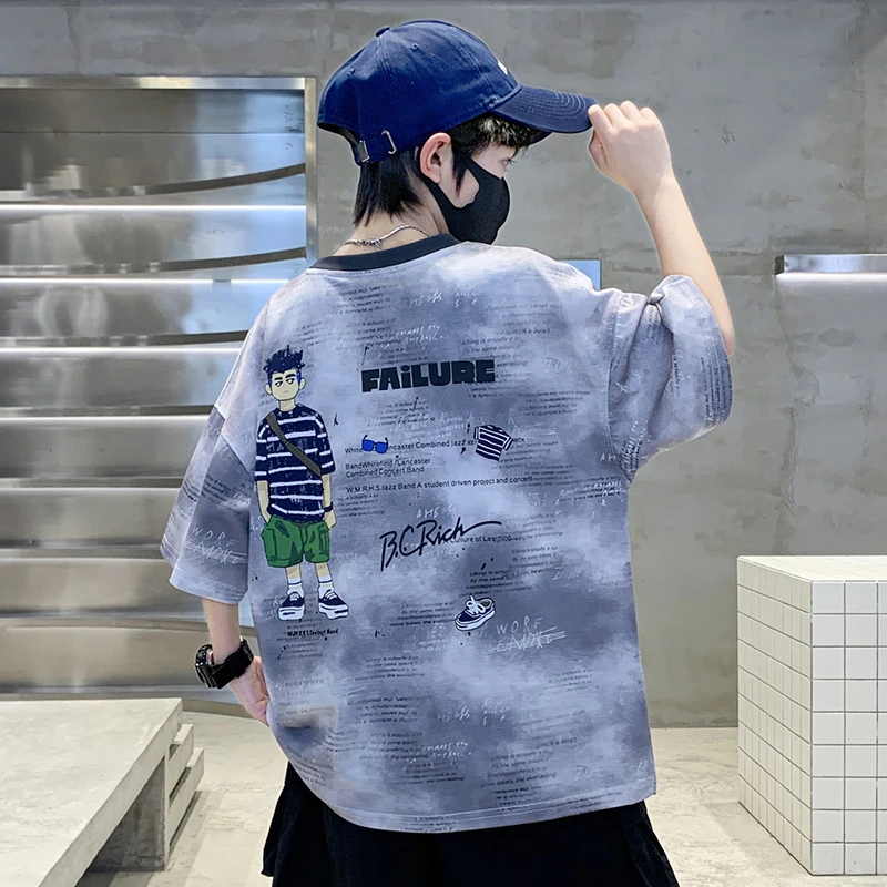 儿童装男童夏装短袖T恤2025新款夏季中大童洋气夏款男孩帅气上衣t