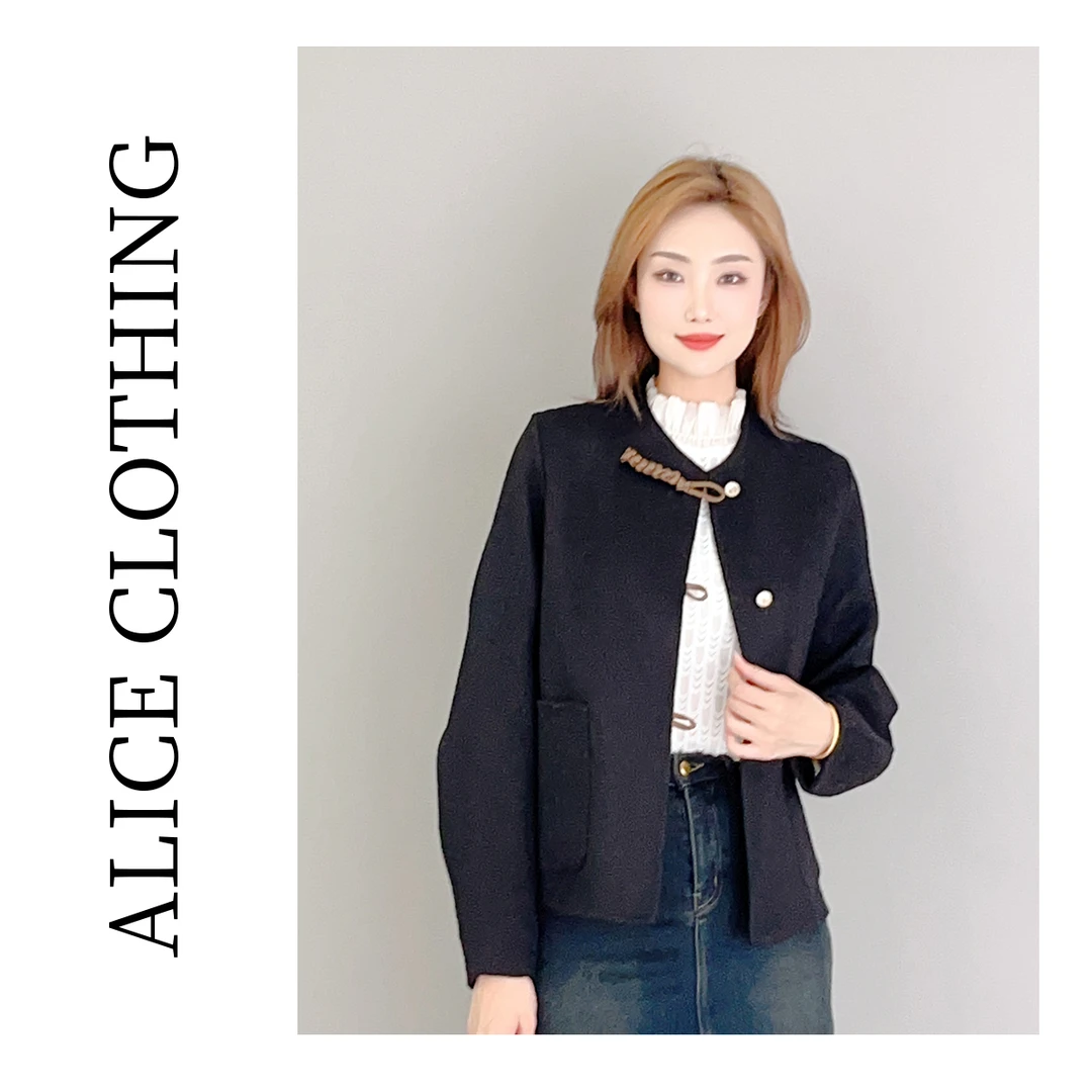 6 ALICE “清贵松系”羊毛外套优雅正肩 辫绳盘扣 S2134790T