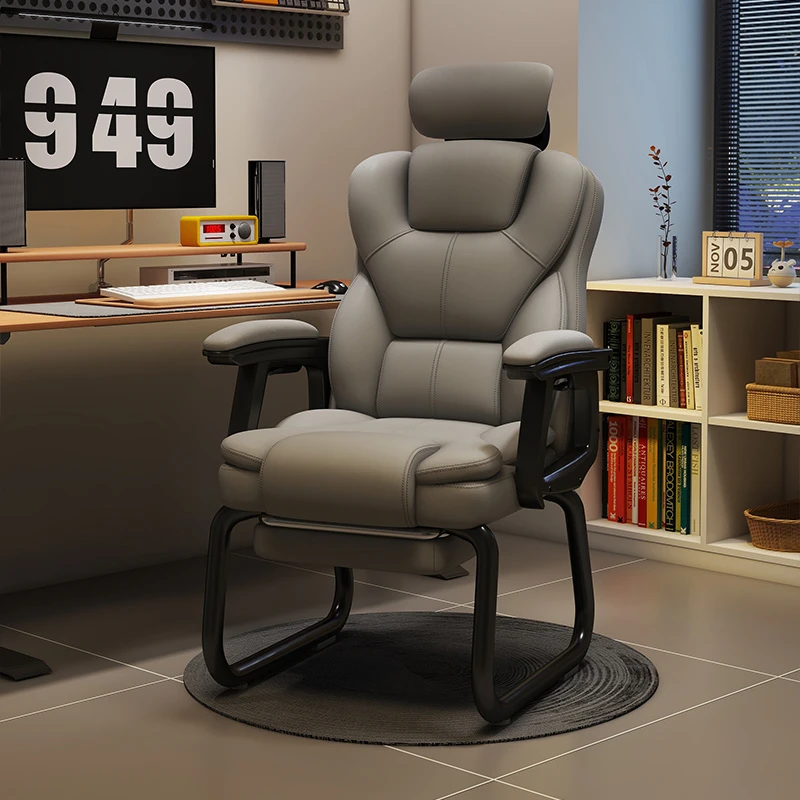 弓形椅电脑椅家用电竞椅舒服久坐宿舍书桌办公椅可躺休闲麻将椅子