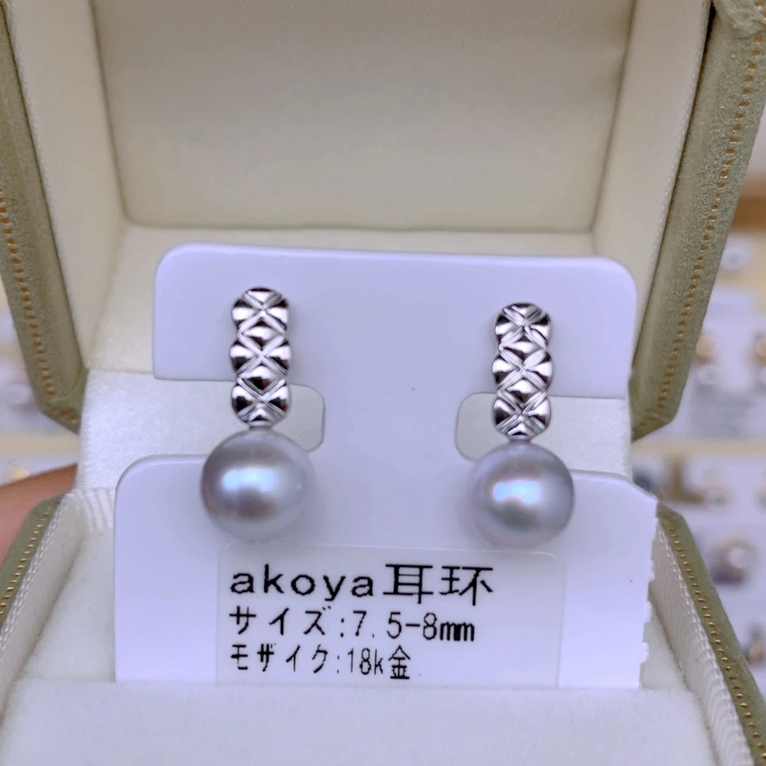 海水珍珠耳饰18K金镶嵌