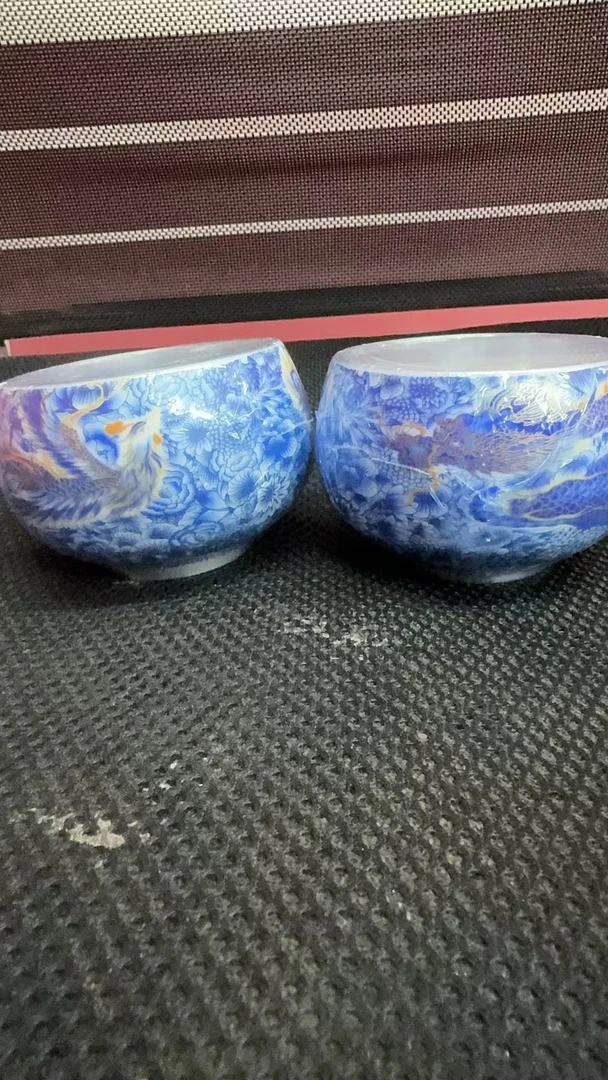 高端龙凤呈祥双主人银对杯1126