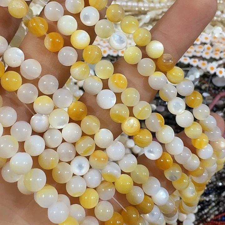 玛瑙/玉髓合金珠宝半成品一条5mm+黄金贝圆珠