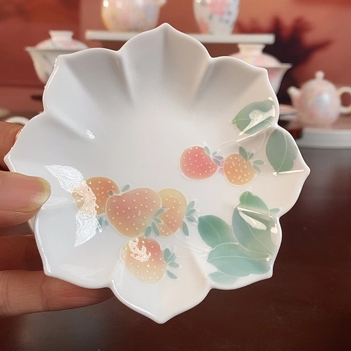 杯垫手绘釉下彩高温