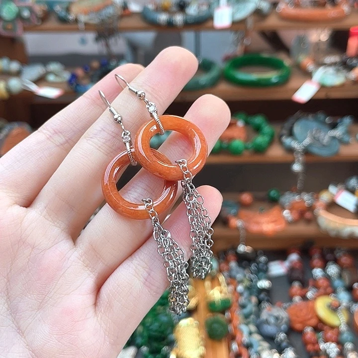 翡翠未镶嵌耳饰饰品