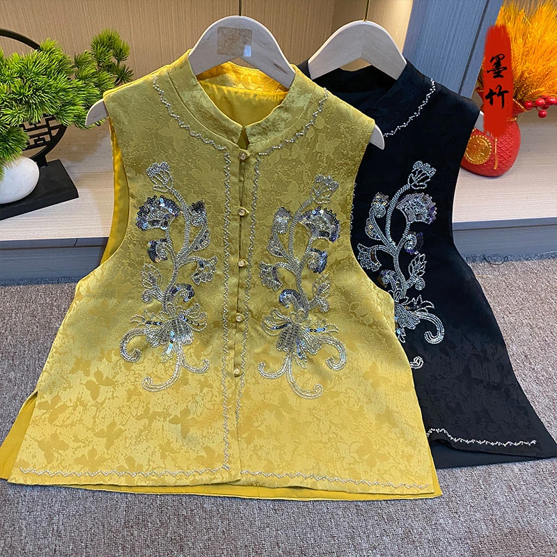 【70459】新中式女装中国风高级感气质女士上衣时尚复古马甲