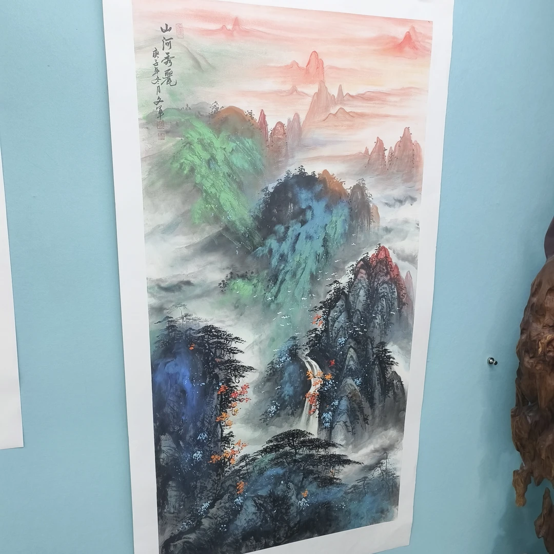 李文军四尺山水国画