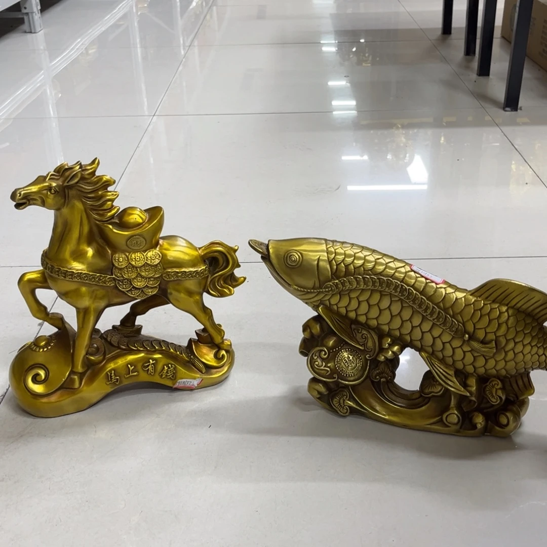 铜鱼摆件马摆件摆件