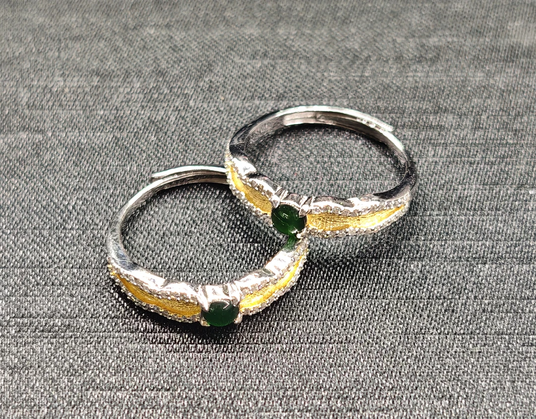 【大美手镯】翡翠戒指s925银镶-582144-多样性发一