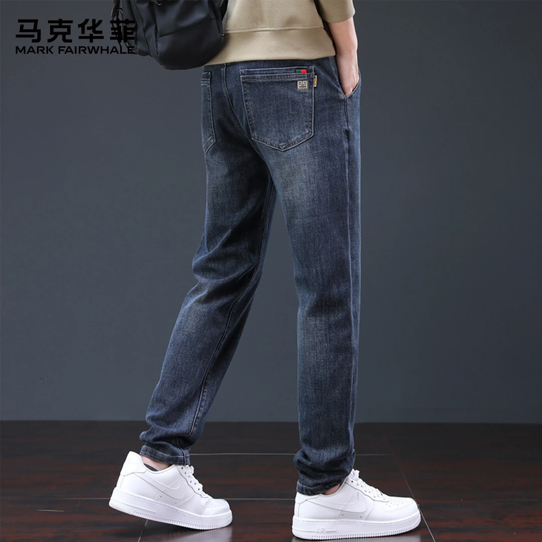 马克华菲2025新款秋季男牛仔裤复古水洗直筒宽松版型潮流百搭长裤
