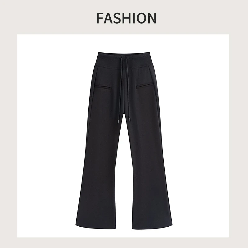 【超模裤3.0】 2025新款春秋黑色喇叭裤女显瘦垂感高腰显瘦微喇裤