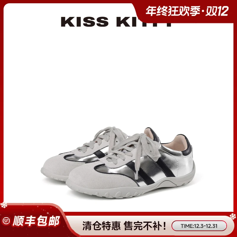 Kiss Kitty【清仓特价】德训鞋25年夏款金属朋克风板鞋百搭通勤女鞋