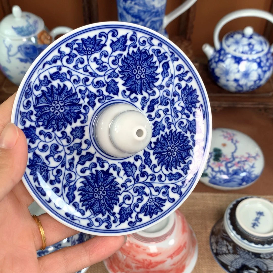 手工手绘缠枝莲香插