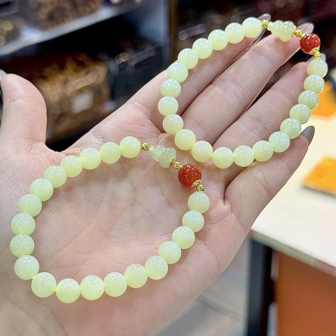 【CH】和田玉黄玉DIY手串-约7mm（多样性发其一）