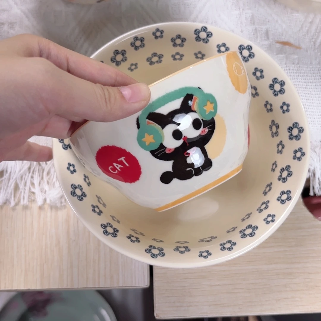 陶蓝朵6.5寸➕小猫葫芦碗