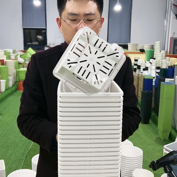 正品方盆口16高18白色5只无托