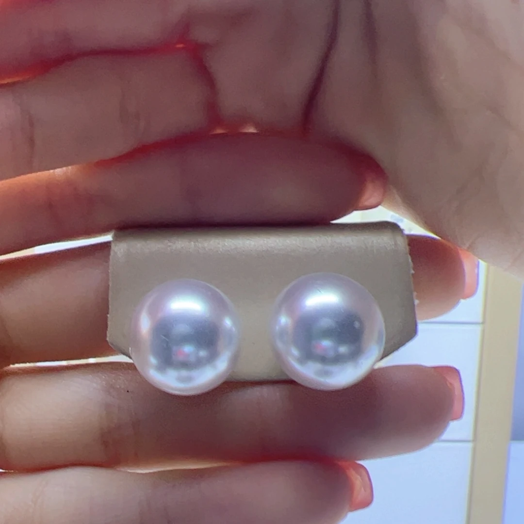 银S925镶嵌淡水珍珠耳饰