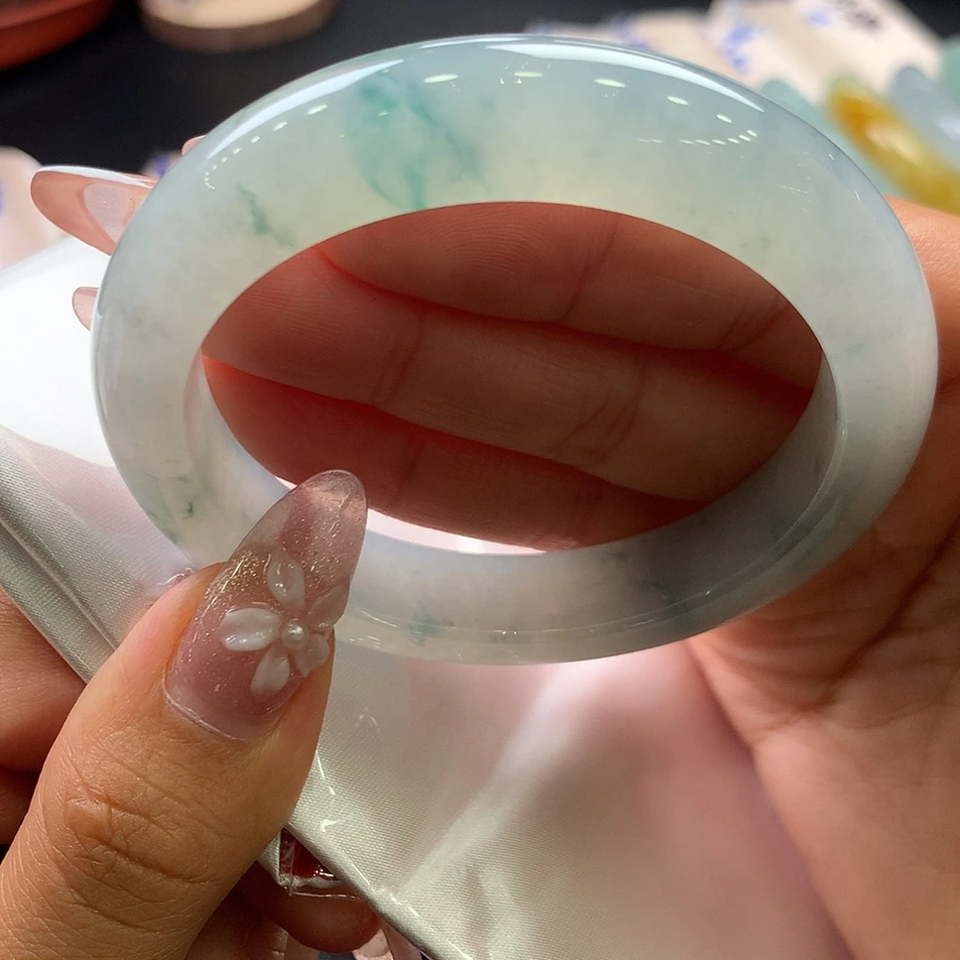 翡翠未镶嵌手镯54号