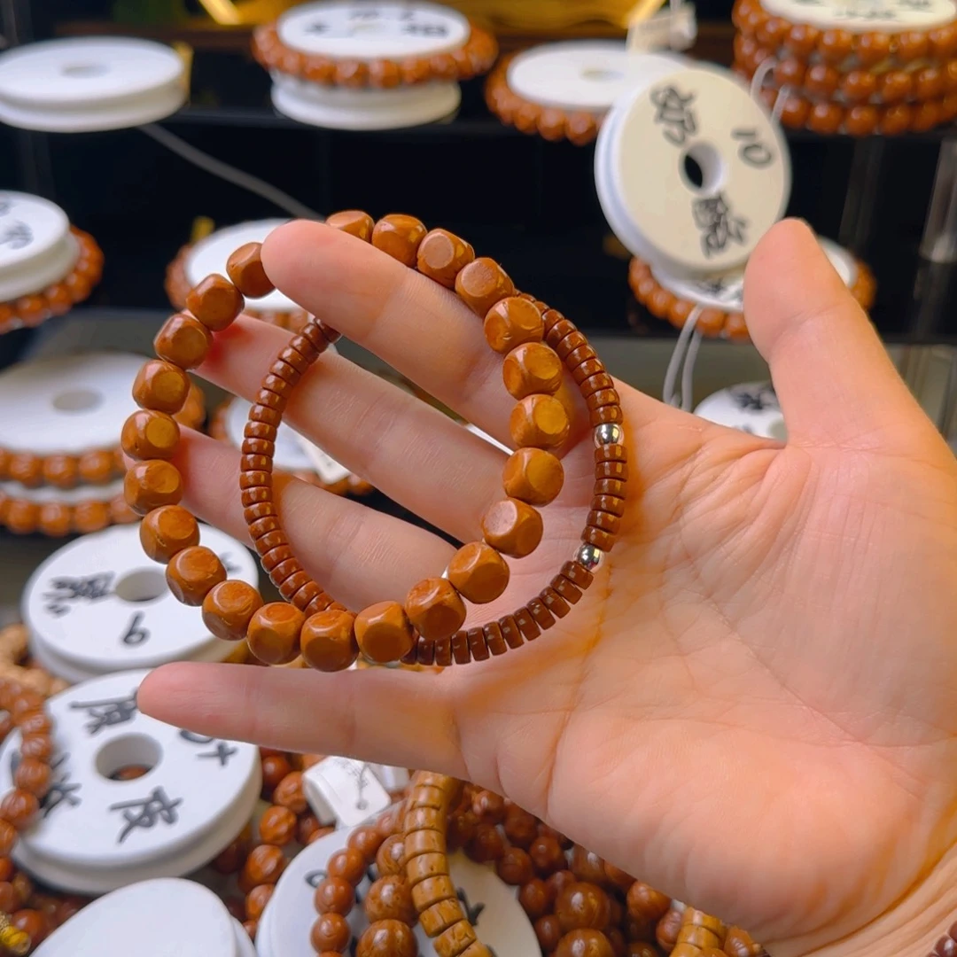 桃核手串平*龙纹桃核六方桃核