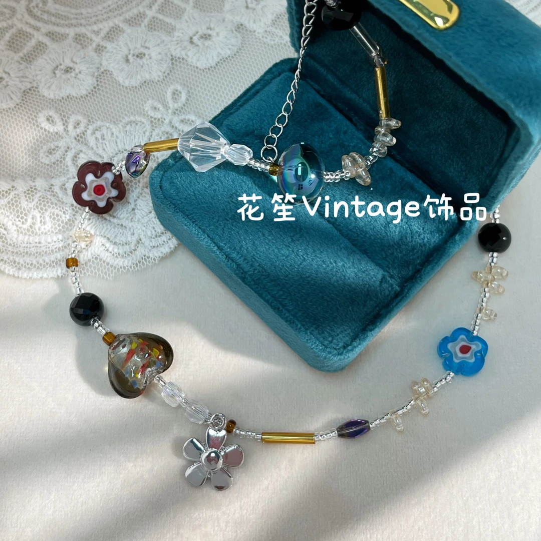 铜合金琉璃项链 远远(YY912)气质百搭轻奢时尚手作复古40+7cm
