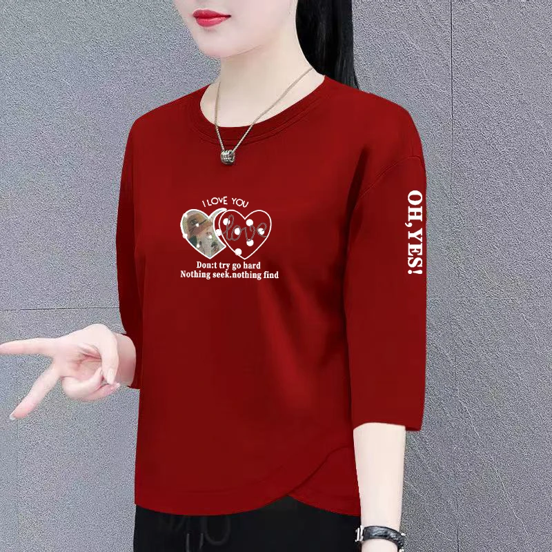 微胖mm显瘦穿搭开叉上衣不规则七分t恤女新款遮肚子宽松显瘦体恤