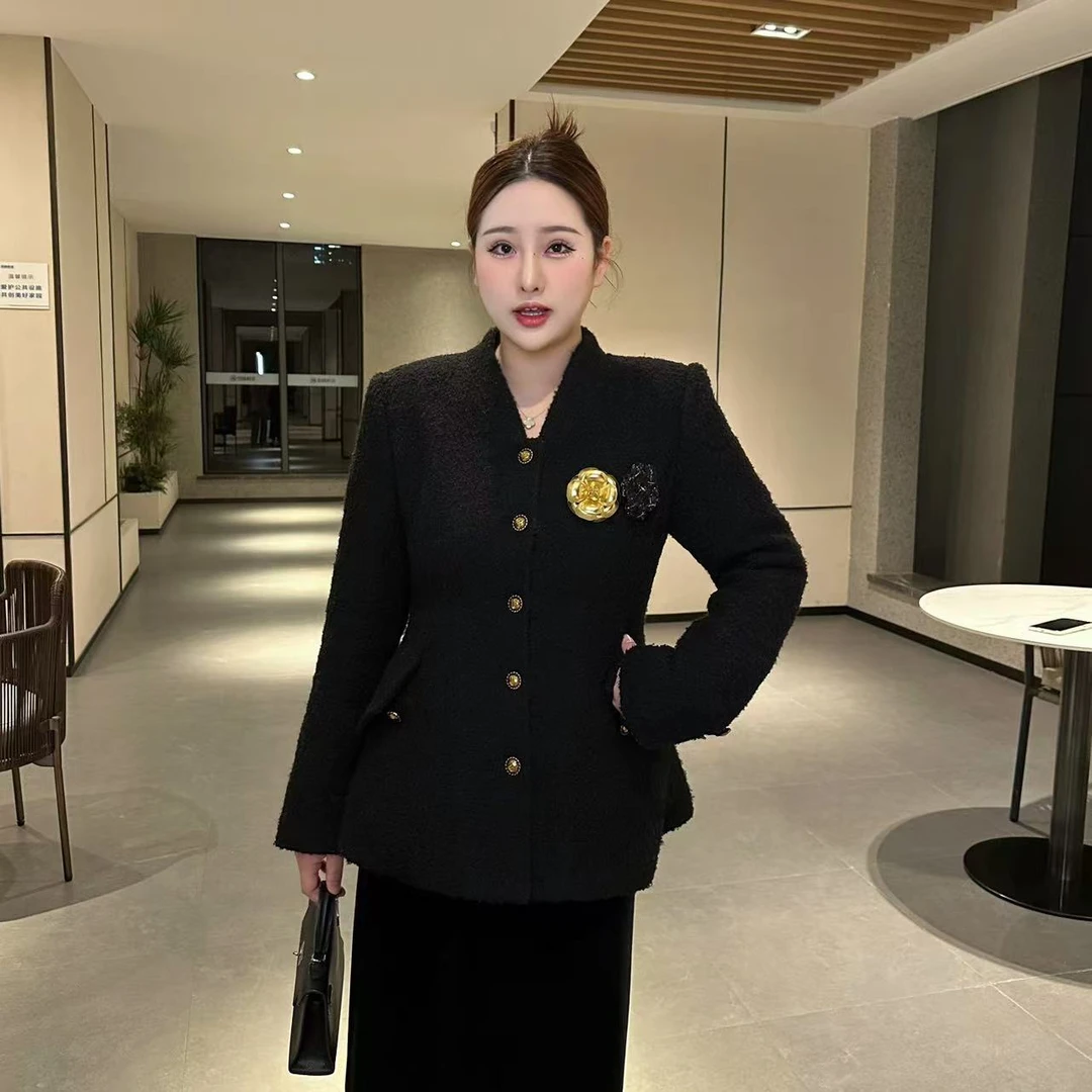 微胖温柔【墨尔本日记】显瘦气质收腰法式设计感羽绒小香外套WR9108