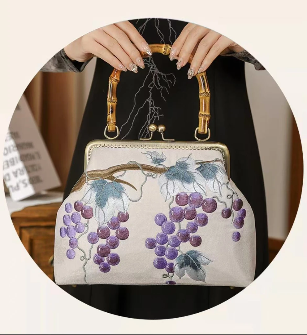 ‘’多籽多福”非遗苏绣手工刺绣包大容量国风百搭名媛阔太贵妇包