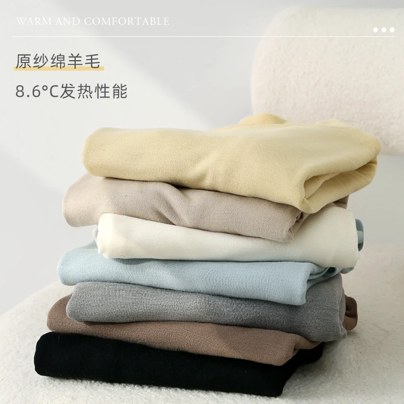 羊毛打底衫女秋冬半高领羊毛衫长袖上衣外穿小立领内搭针织毛衣