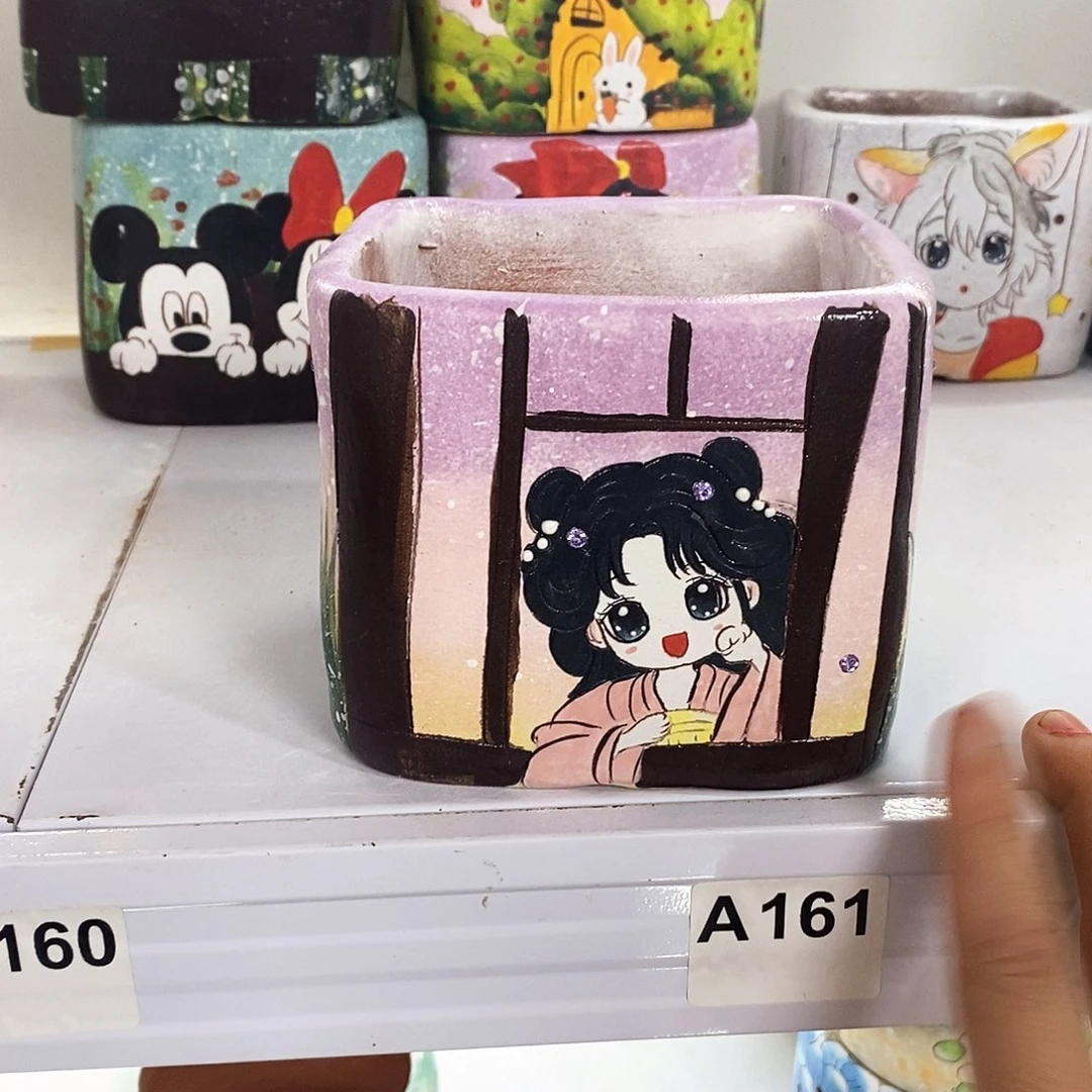 紫砂花盆红陶手绘盆28包邮