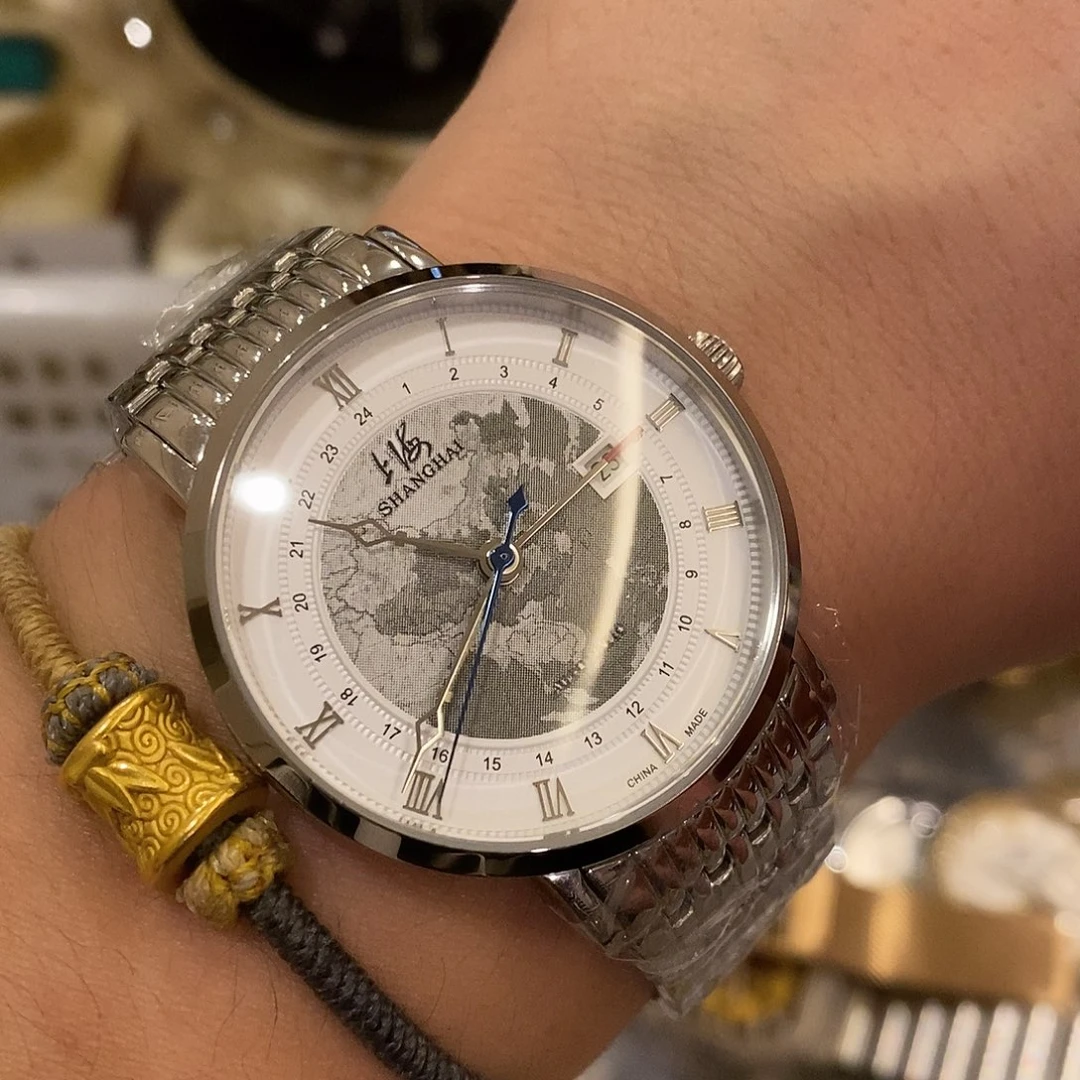 精钢老上海地图款全自动机械表