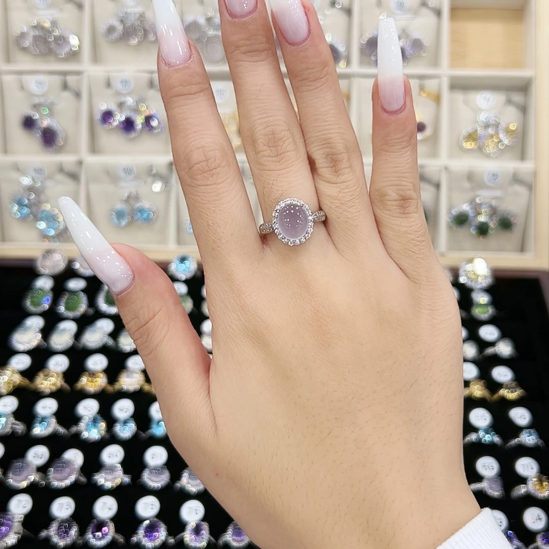 九****萤石银S925镶嵌戒指