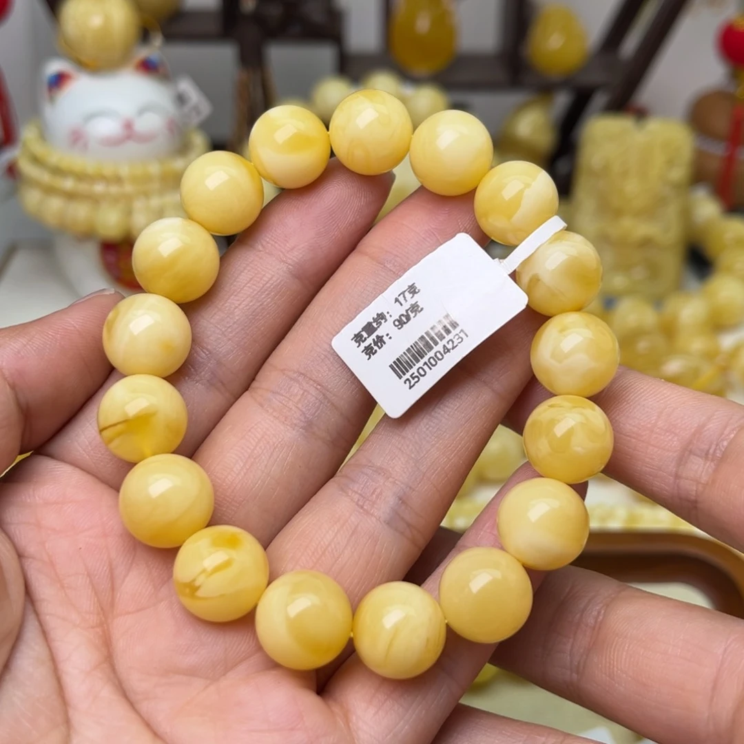 手串蜜蜡未镶嵌12+圆珠手串