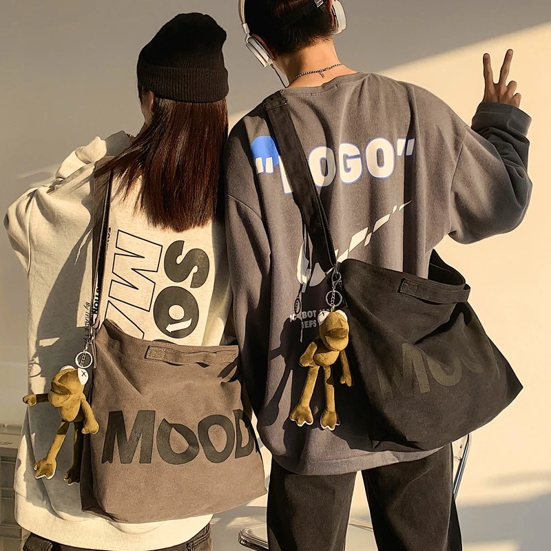 单肩包男大容量斜挎包女ins初高中大学生上课男士时尚休闲百搭