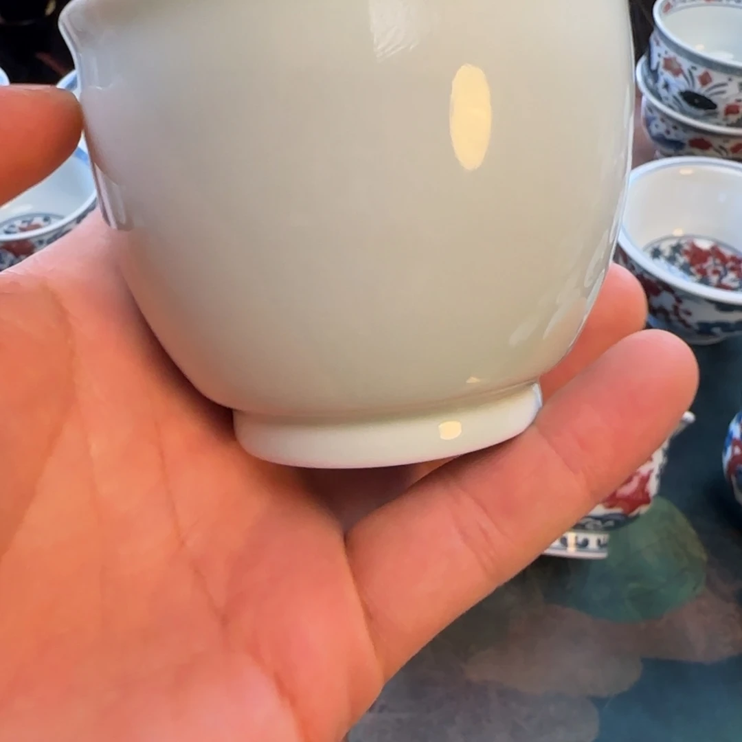 小***n摆件陶柴窑白胎鹿杯不晓堂九字底款