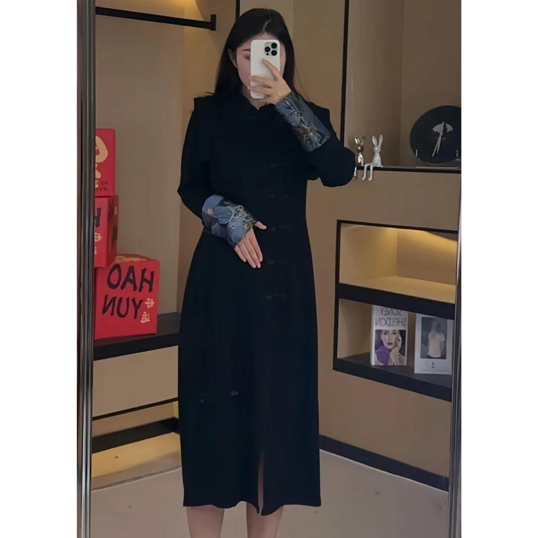 现现款 l 胖大大微胖定制~ 气质收腰显瘦时尚新中式连衣裙 MQ1028