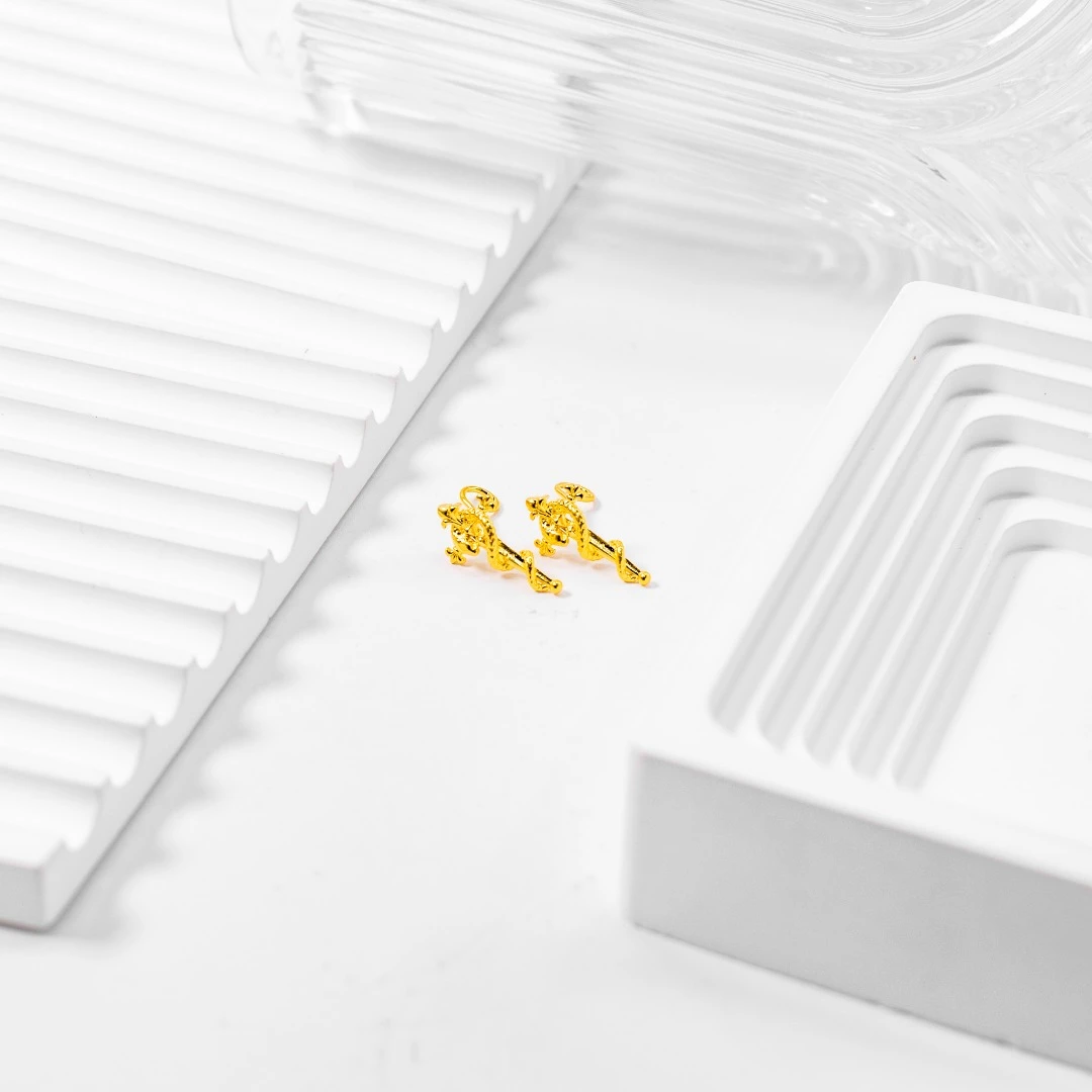 足银耳饰 权杖蛇耳钉 弯