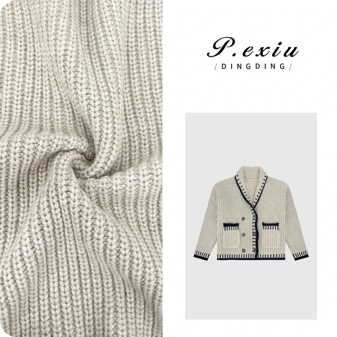 澳洲羊毛粗针复古慵懒风双排扣针织开衫 L2713