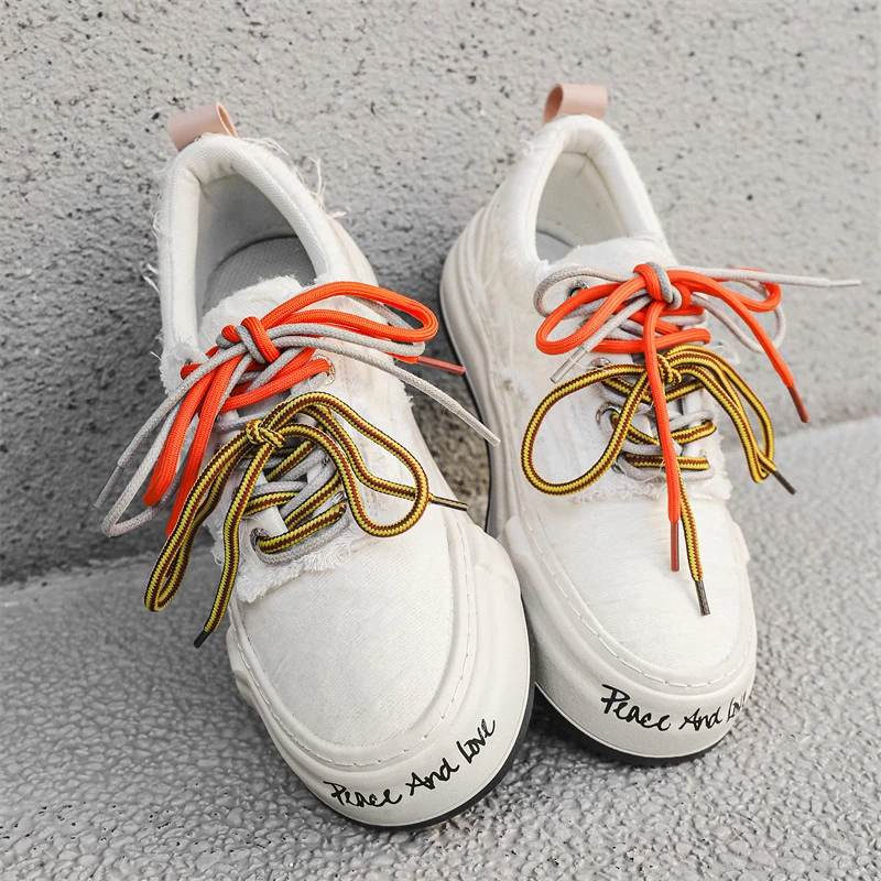 吴建豪同款雪花酥奥利奥帆布鞋小众潮流休闲男女同款情侣厚底板鞋