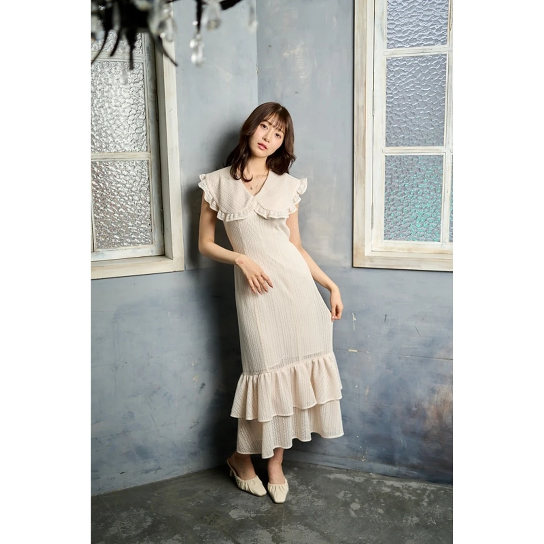 【六哥家】夏季新款 V 法式气质收腰长裙显瘦高级感鱼尾连衣裙