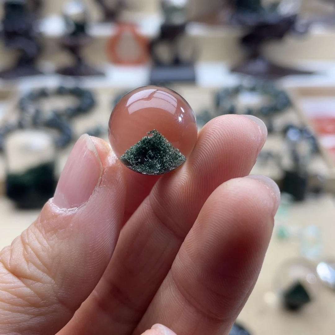 水晶手链银S925镶嵌包****n绿幽灵金字塔手绳定制不退换