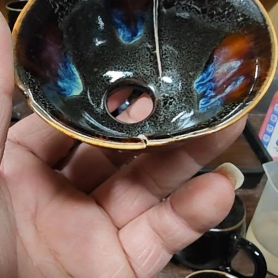 鑫***焱天然老黑釉斗笠盏