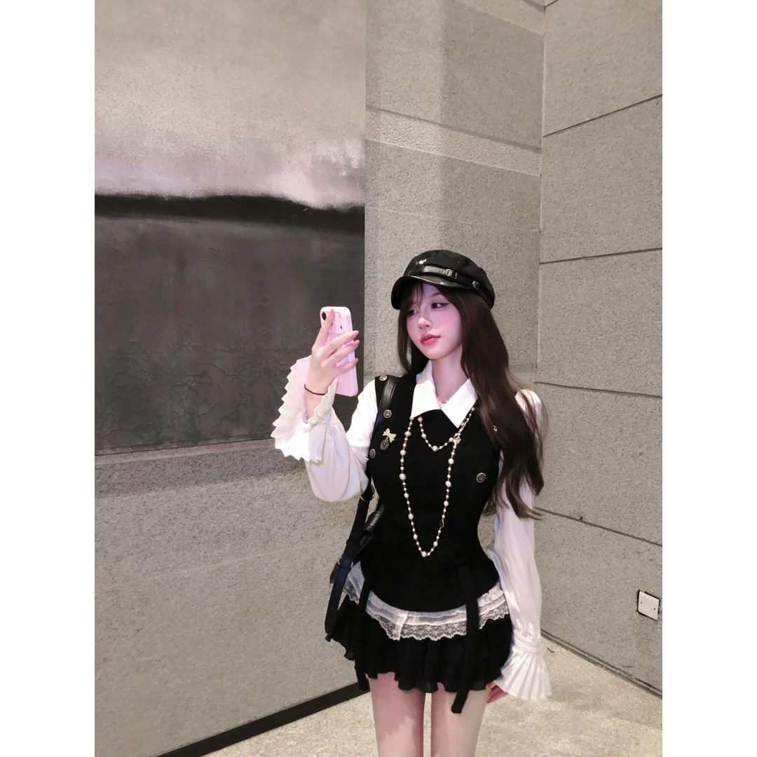 瑞茜·威瑟斯 悉尼日记 冬季千金显瘦修身马甲内搭半身裙R66381-1H