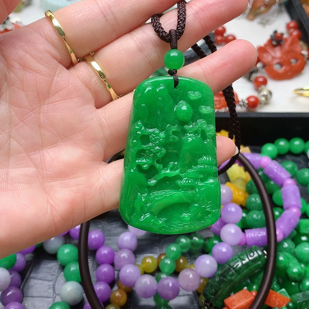 非金属无紫*玉高货吊坠