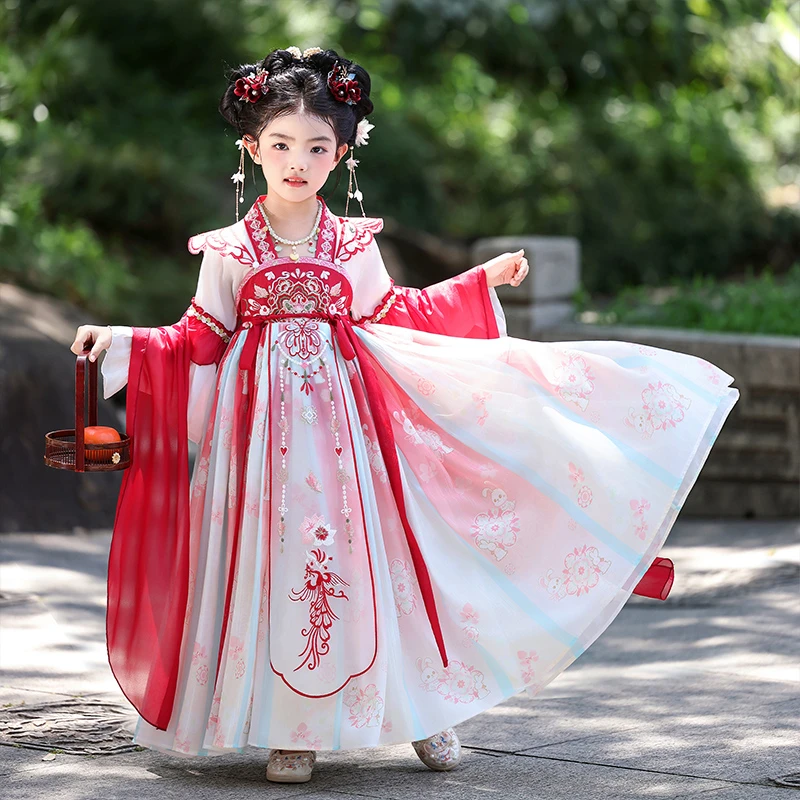 女童2025飘逸传统古典民族汉服仙气夏装中国风唐装襦裙汉服女童