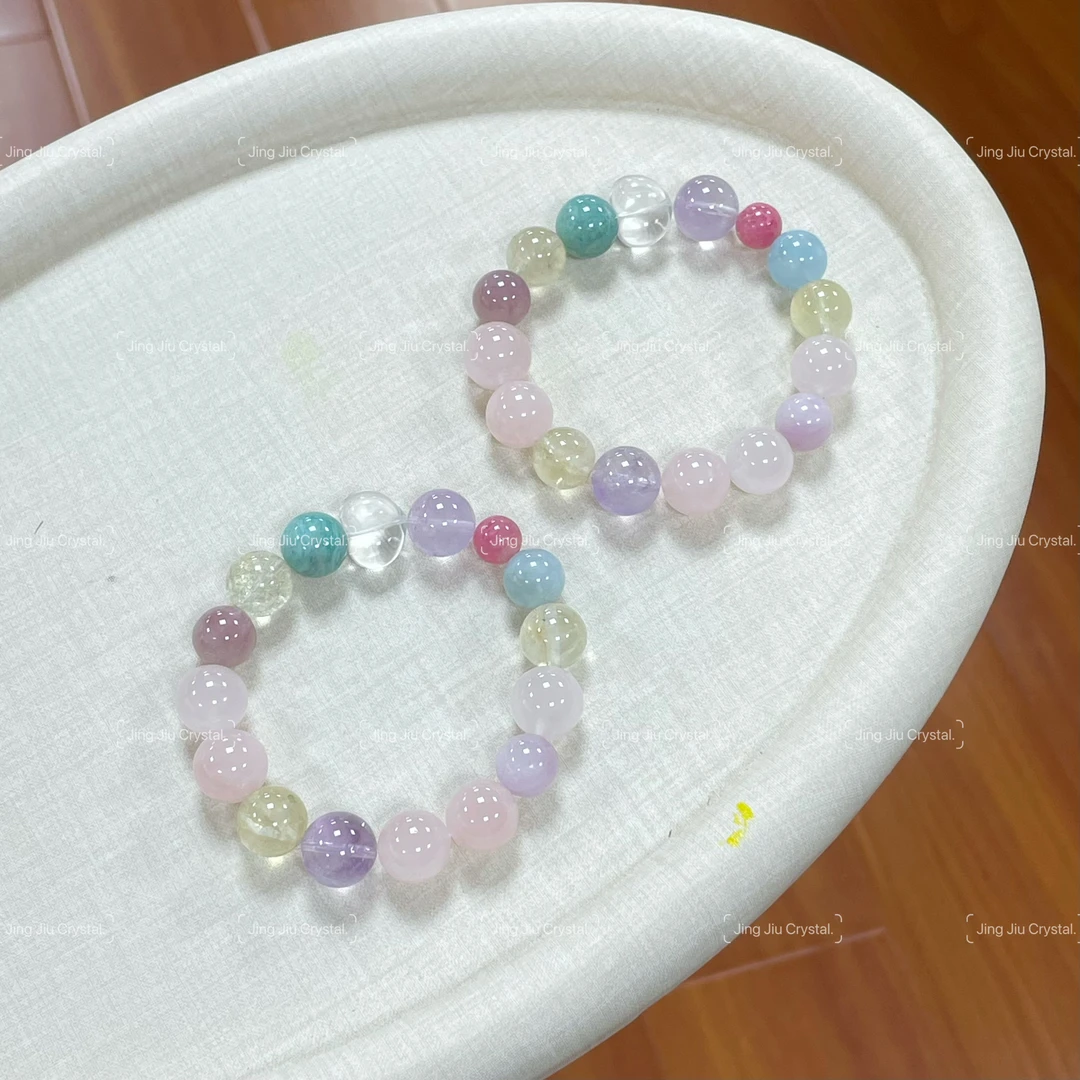 【海边的情书】天然水晶多宝手串粉水晶紫水晶天然水晶