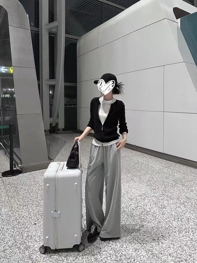 慵懒风阔腿宽松舒适拖地卫裤休闲裤长裤女