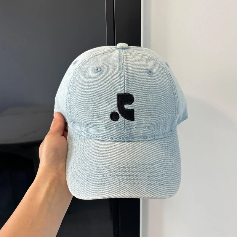 潮牌设计师款简约好搭牛仔棒球帽女春夏季大头围显脸小鸭舌帽子男
